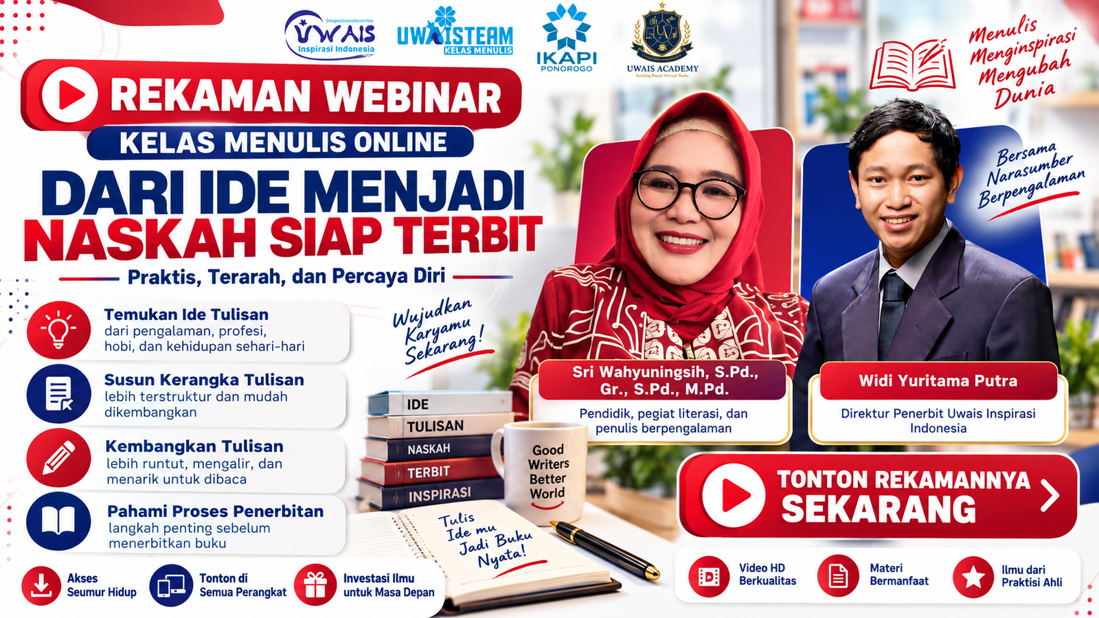 E-Course Kelas Menulis Online : dari Ide Menjadi Naskah Siap terbit