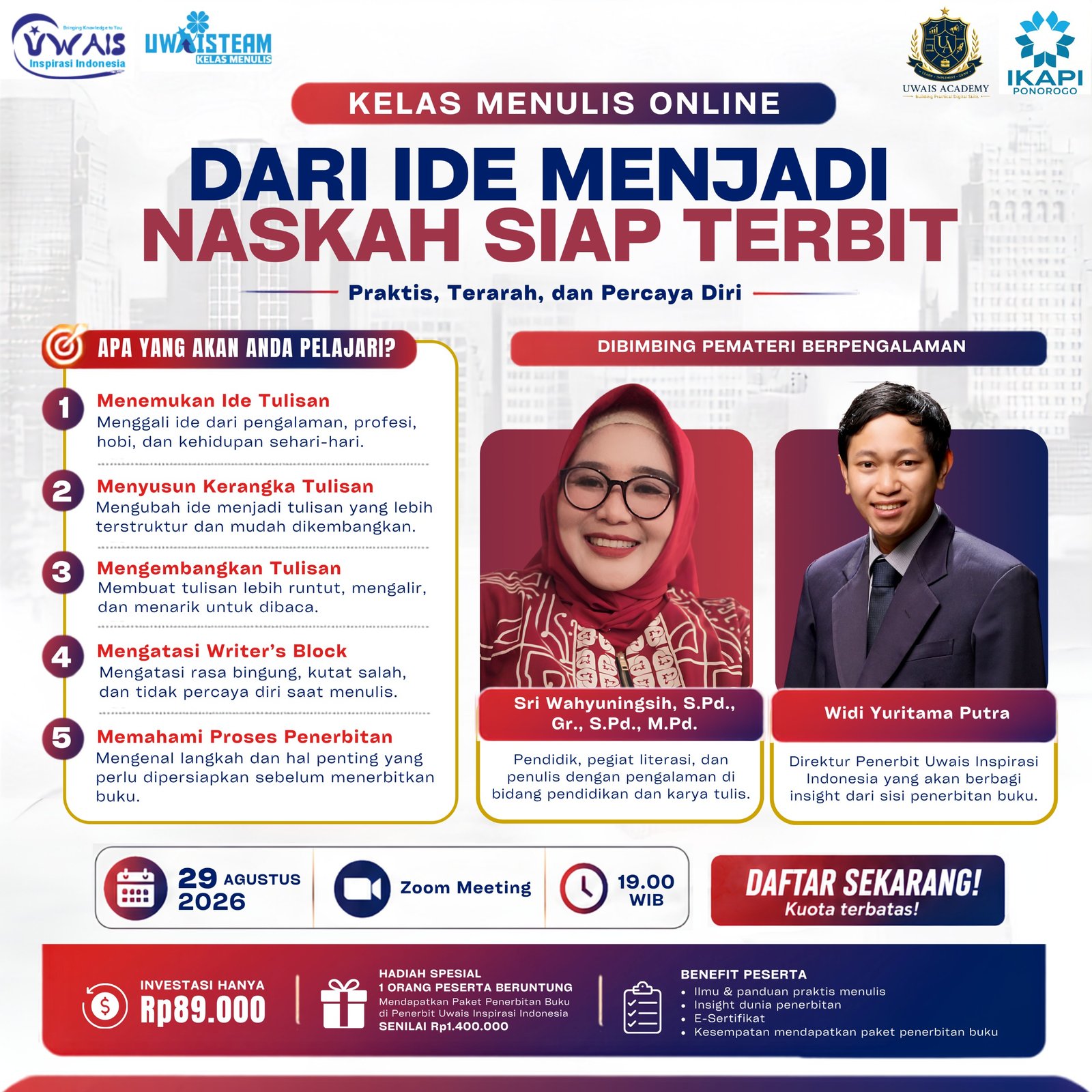 Webinar Menulis Penerbit Uwais