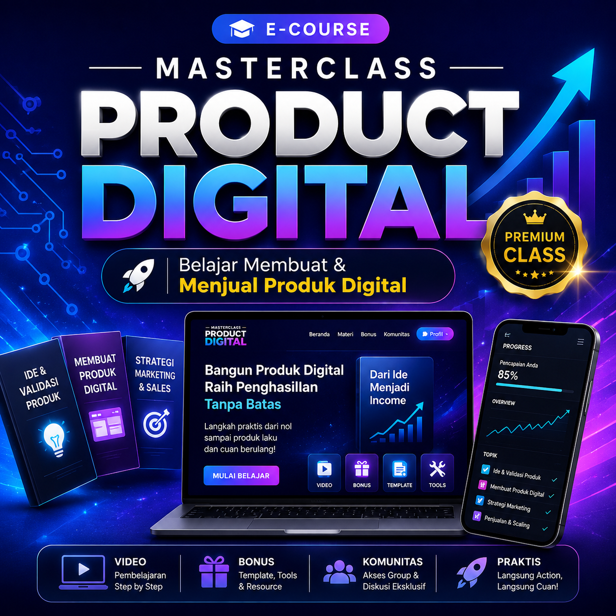 E-Course Masterclass Product Digital